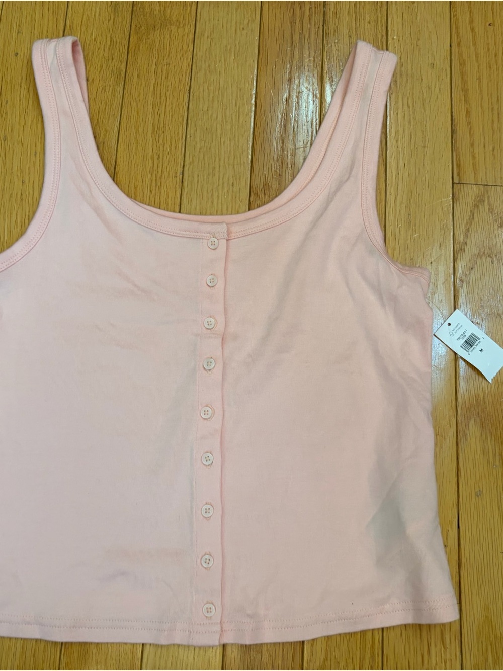 GAP Light Pink Button-Front Crop Tank